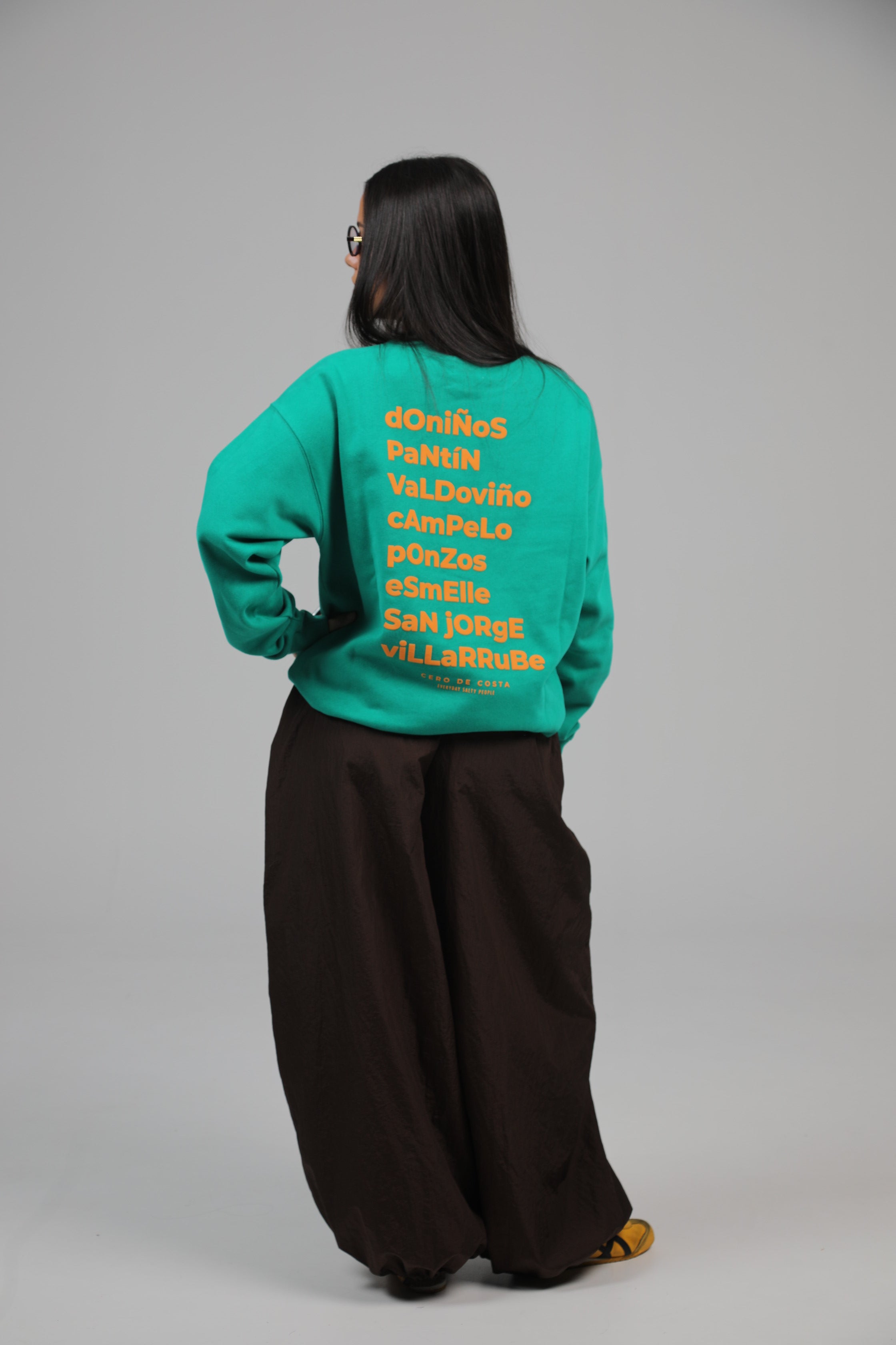 SUDADERA FERROL VERDE/NARANJA
